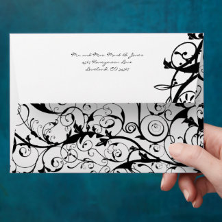 Black Swirls Wedding Envelopes