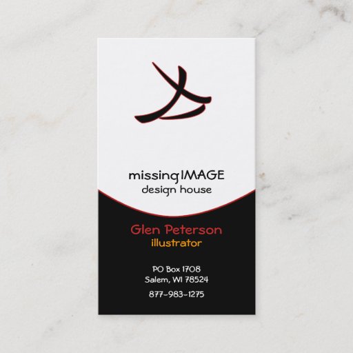 Customizable Black Swoop with Red Business Card Template