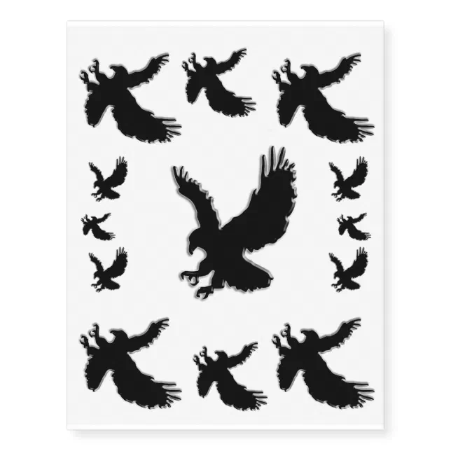 Black Swooping Eagle - decorate your skin! Temporary Tattoos | Zazzle