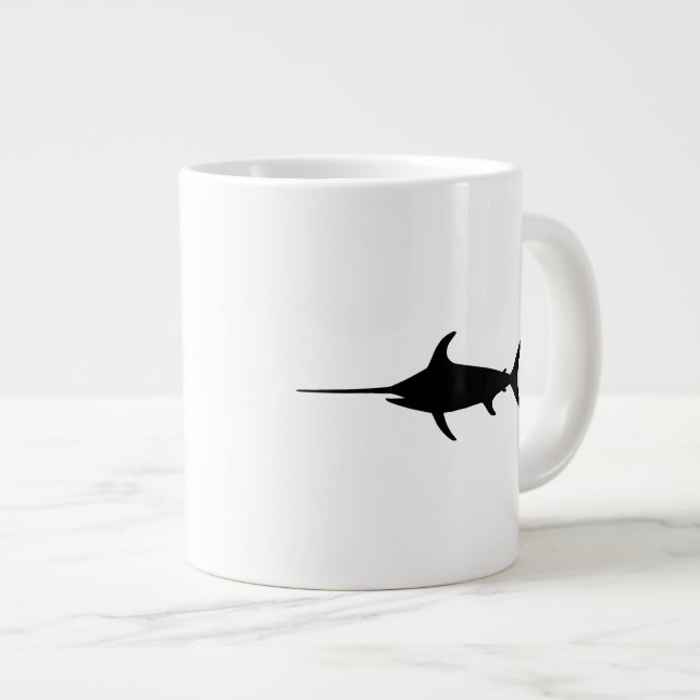 Black Swordfish Giant Coffee Mug (Front Right)