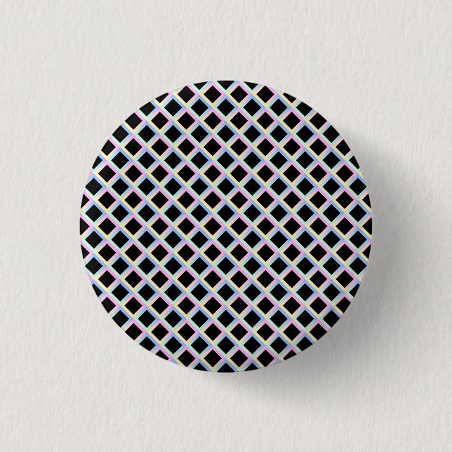 Black Symmetric Diamonds with Gradient Frames Button (Front)