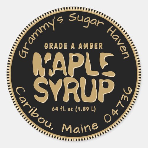 Black  Syrup Colored Maple Syrup Custom Label