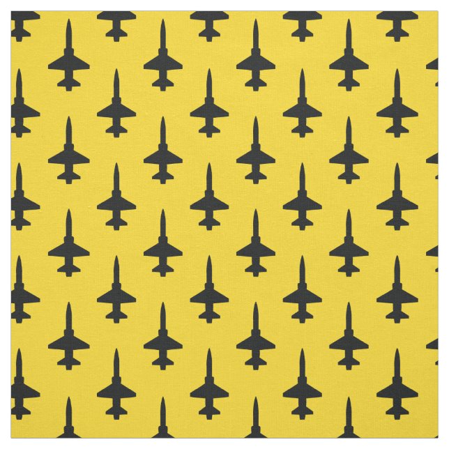 Black T-38 Talon on Yellow Fabric (Swatch)