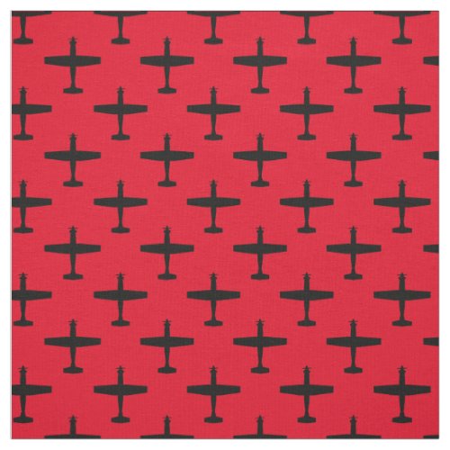 Black T_6 Texan 2 Silhouette Pattern Red Fabric