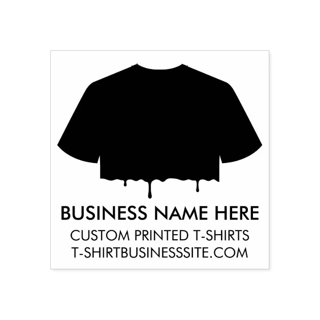 Black T-shirt Clothing Apparel Print Business Rubber Stamp