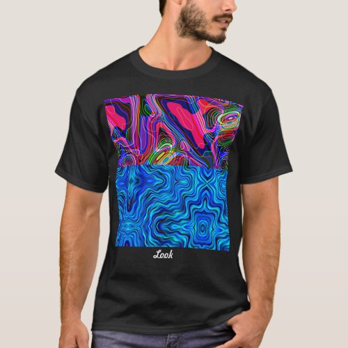 black t_shirt for men with neon print