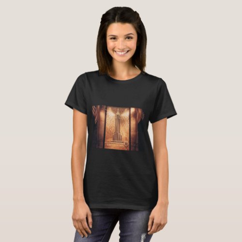 Black T_shirt with Empire State Building Design