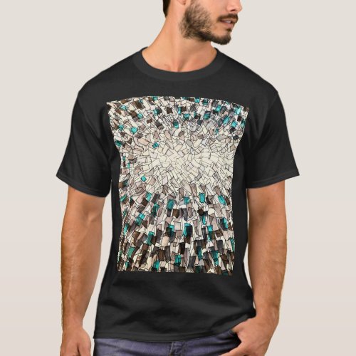 Black T_Shirt with Shattered Glass Design