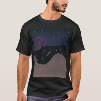 Black T-shirt with Stars and Aurora