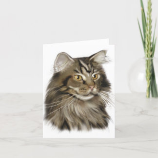 Black Tabby Maine Coon Cat Card