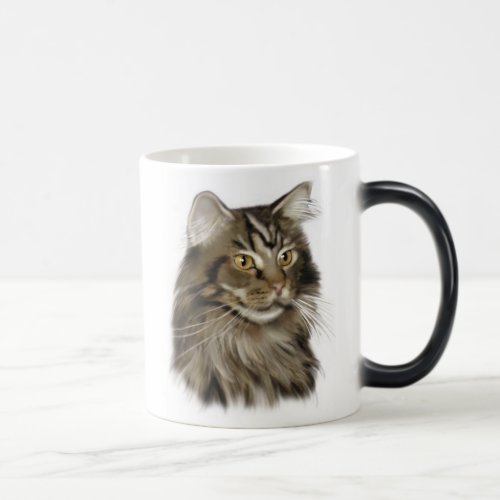 Black Tabby Maine Coon Cat Magic Mug