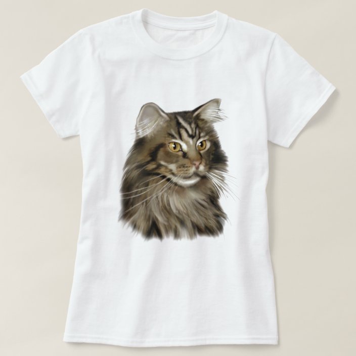 Black Tabby Maine Coon Cat T Shirt Zazzle Com