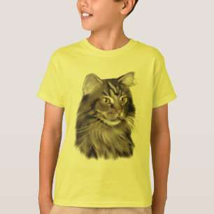 Black Tabby Maine Coon Cat T-Shirt