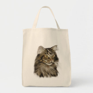 Black Tabby Maine Coon Cat Tote Bag