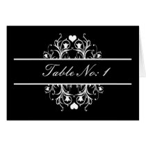 black table seating card