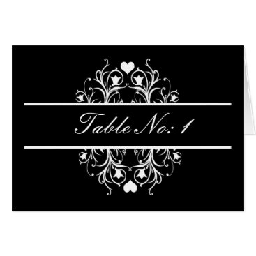 black table seating card