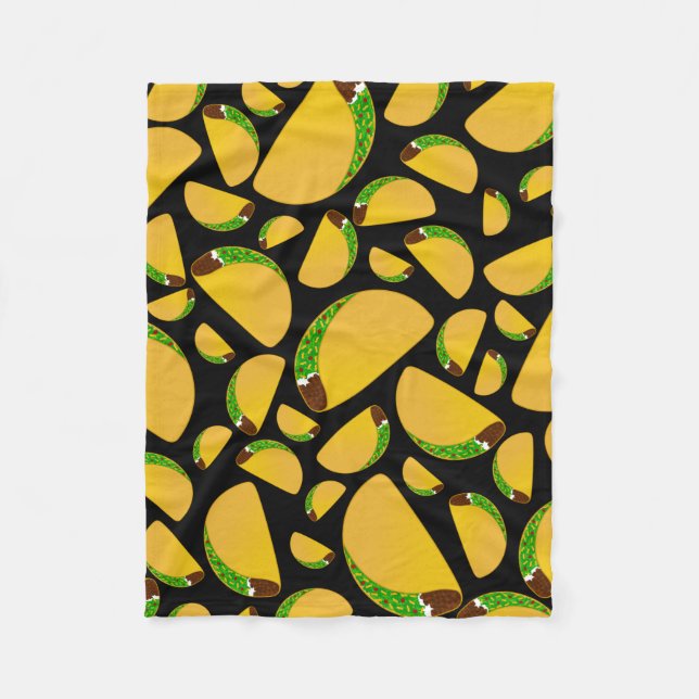 Black tacos fleece blanket (Front)