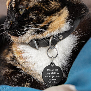 Black Tag Cat Kitten Lost Small .88" Pet ID Tag