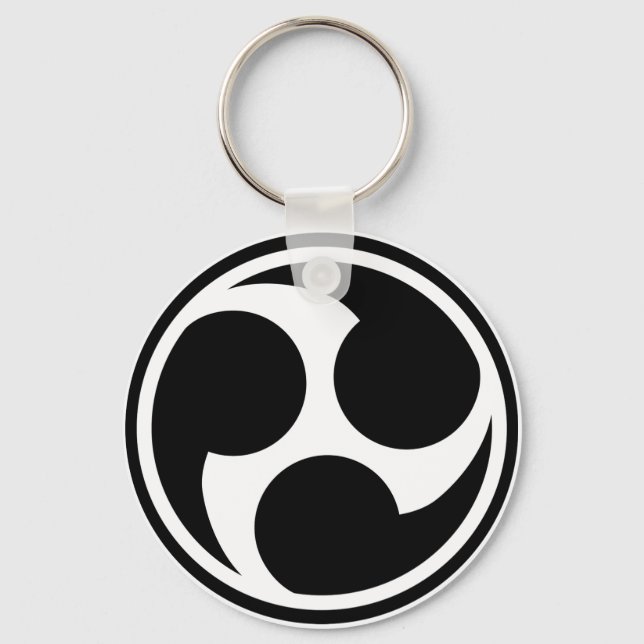 Black Taiko Mitsudomoe Keychain (Front)