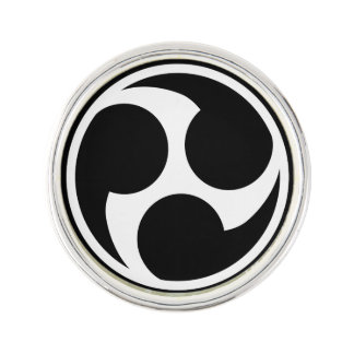 Black Taiko Mitsudomoe Lapel Pin