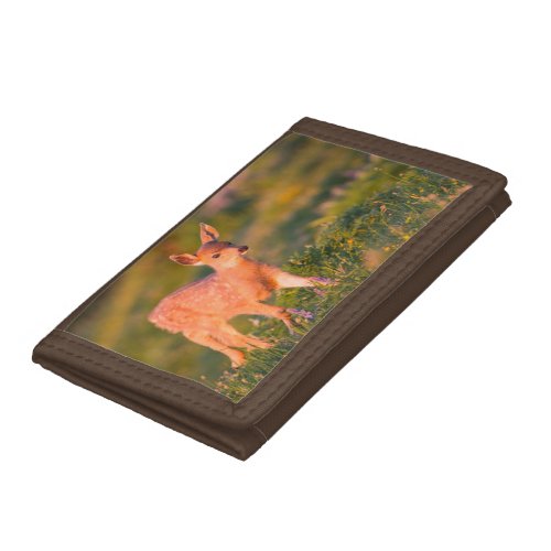 Black_tailed Deer fawn Trifold Wallet