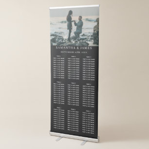 Black Take a Seat Wedding Photo Seating Chart Retractable Banner