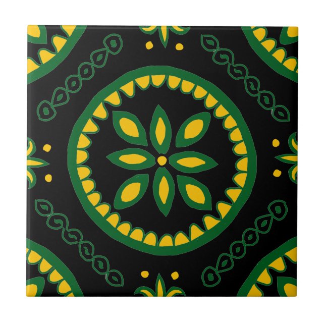 Black Talavera Tile (Front)