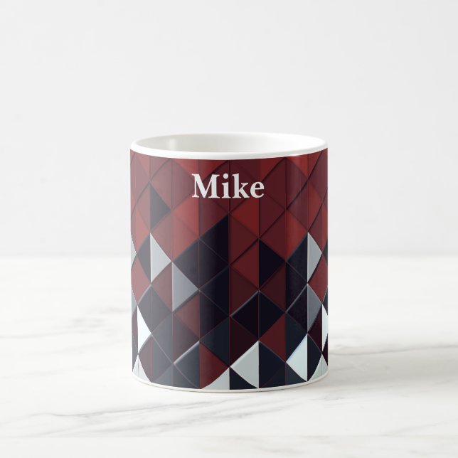Black Tan and White Diamonds Coffee Mug (Center)