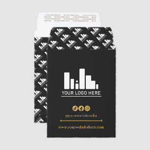 Black & Tan Big Logo Your Social Media Website Envelope Mailers