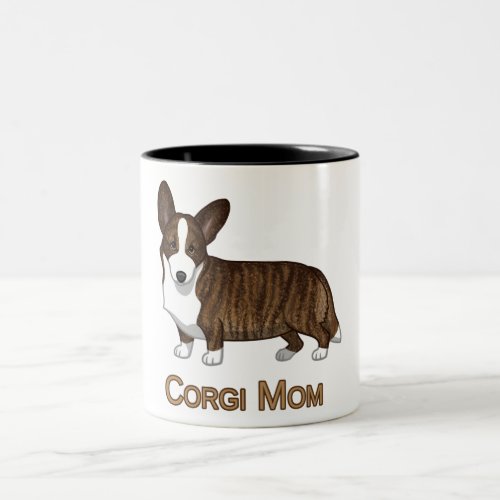 Black Tan Brindle Cardigan Welsh Corgi Mom Dog Lov Two_Tone Coffee Mug