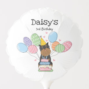 Black Tan Brussels Griffon Birthday Party Balloon