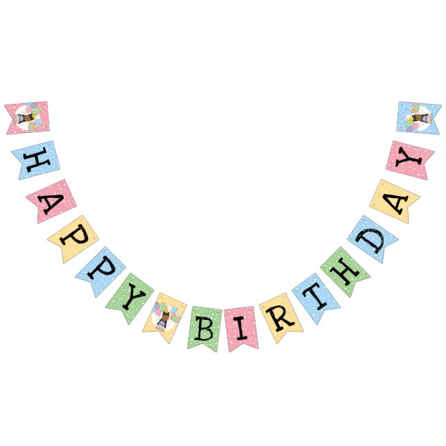 Black Tan Brussels Griffon Cropped Ears Birthday Bunting Flags (All)