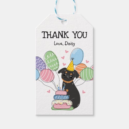 Black Tan Brussels Griffon Dog Birthday Favor Gift Tags
