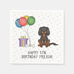 Black & Tan Cavalier King Charles Spaniel Birthday Napkins