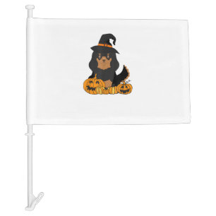 Black Tan Cavalier King Charles Spaniel Dog Hallow Car Flag