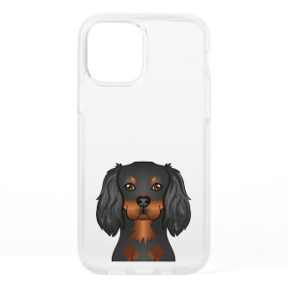 Black &amp; Tan Cavalier King Charles Spaniel Dog Head Speck iPhone 12 Case