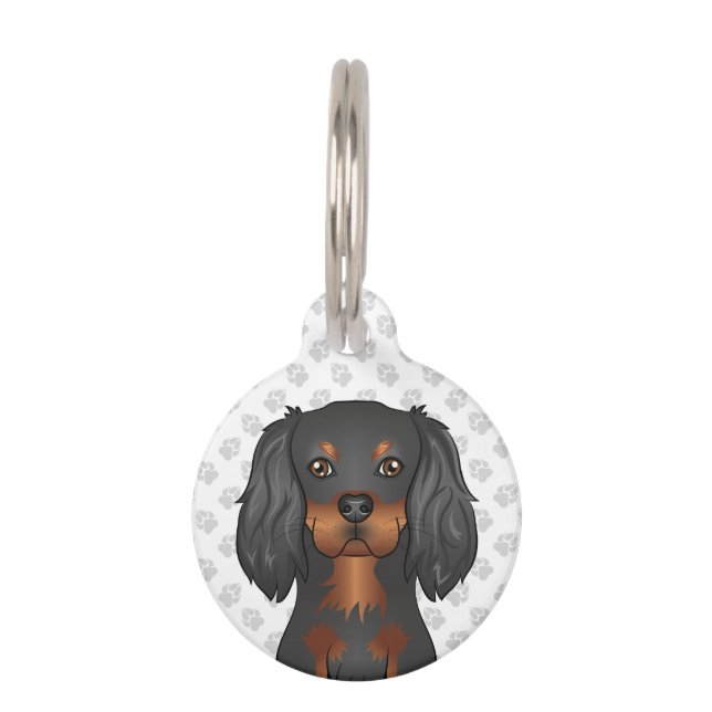 Black & Tan Cavalier King Charles Spaniel Head Pet ID Tag (Front)