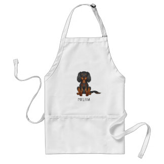 Black &amp; Tan Cavalier King Charles Spaniel &amp; Name Adult Apron