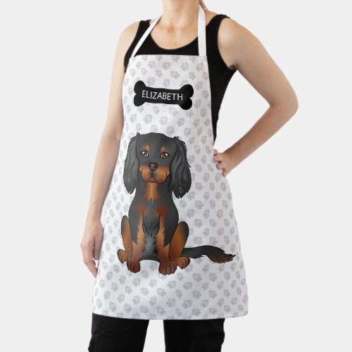 Black  Tan Cavalier King Charles Spaniel  Name Apron