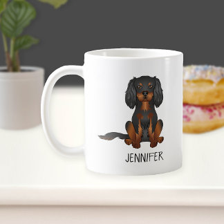 Black &amp; Tan Cavalier King Charles Spaniel &amp; Name Coffee Mug