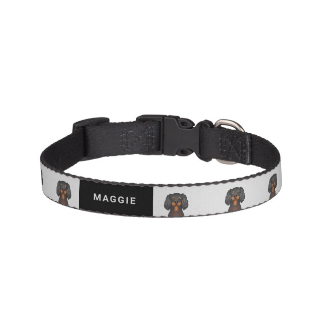 Black & Tan Cavalier King Charles Spaniel & Name Pet Collar (Front)