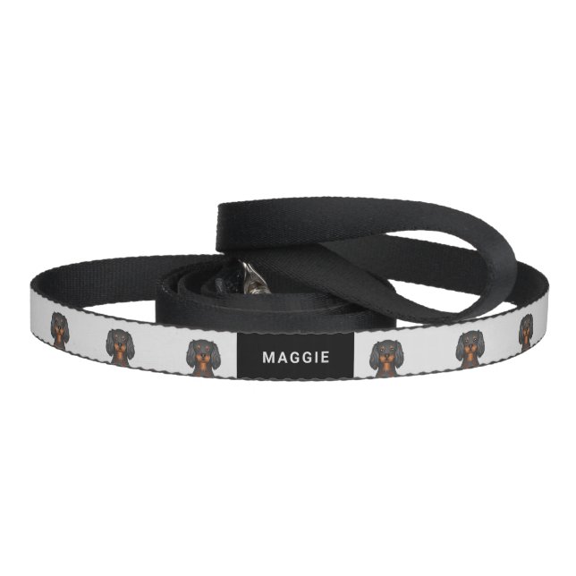 Black & Tan Cavalier King Charles Spaniel & Name Pet Leash (Handle)