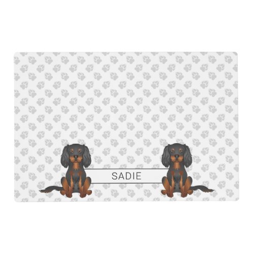 Black  Tan Cavalier King Charles Spaniel  Name Placemat