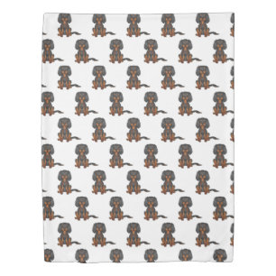 Black & Tan Cavalier King Charles Spaniel Pattern Duvet Cover