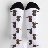 Black & Tan Cavalier King Charles Spaniel Pattern Socks (Top)
