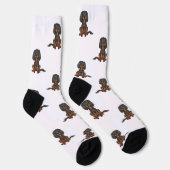 Black & Tan Cavalier King Charles Spaniel Pattern Socks (Right)