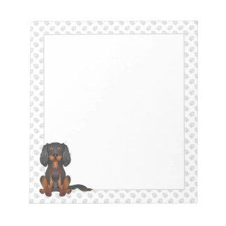 Black &amp; Tan Cavalier King Charles Spaniel &amp; Paws Notepad