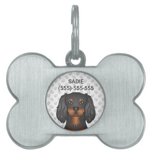 Black  Tan Cavalier King Charles Spaniel  Text Pet ID Tag