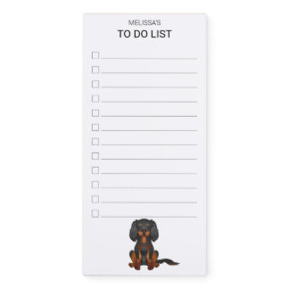 Black &amp; Tan Cavalier Spaniel Dog To Do List Magnetic Notepad