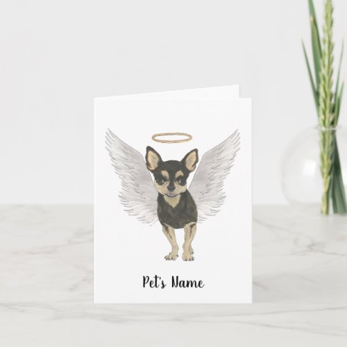 Black  Tan Chihuahua Sympathy Memorial Card
